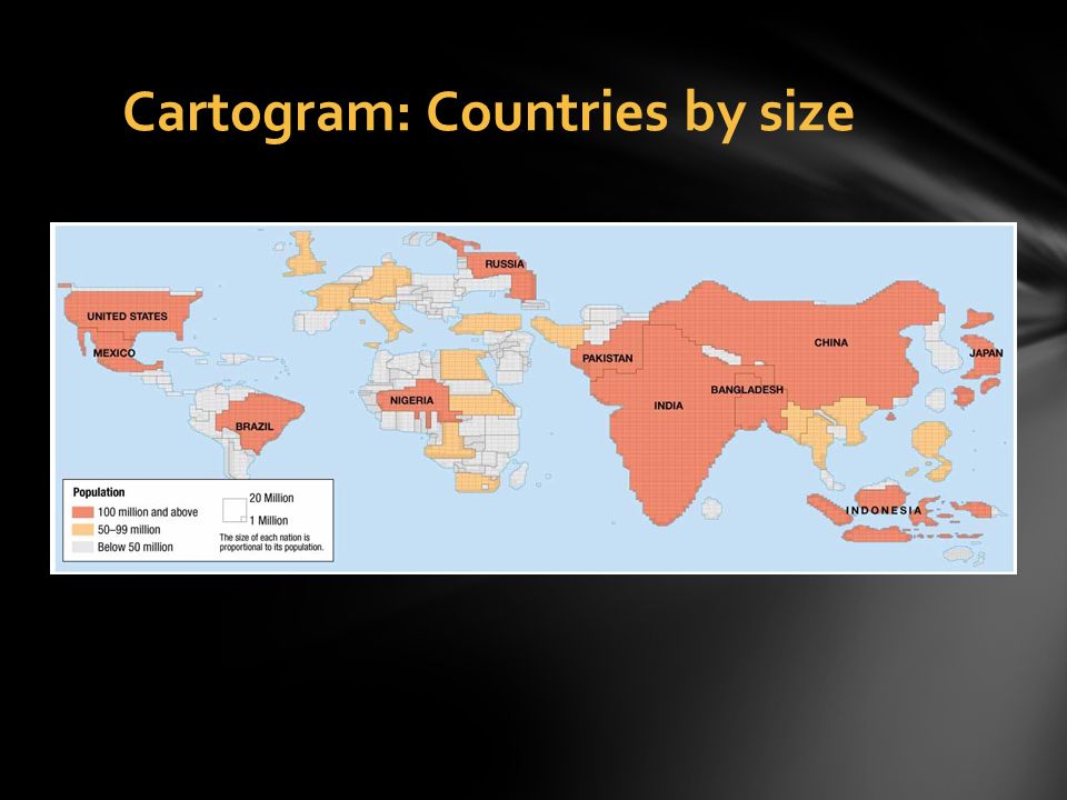 Cartogram: Countries by size