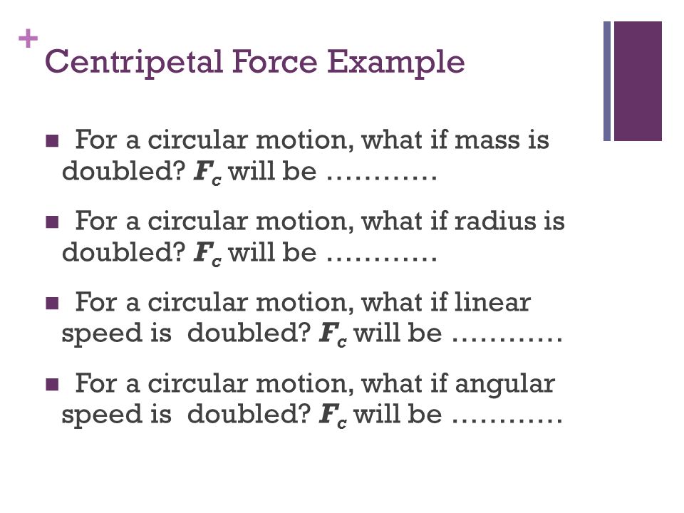 Centripetal Force Example