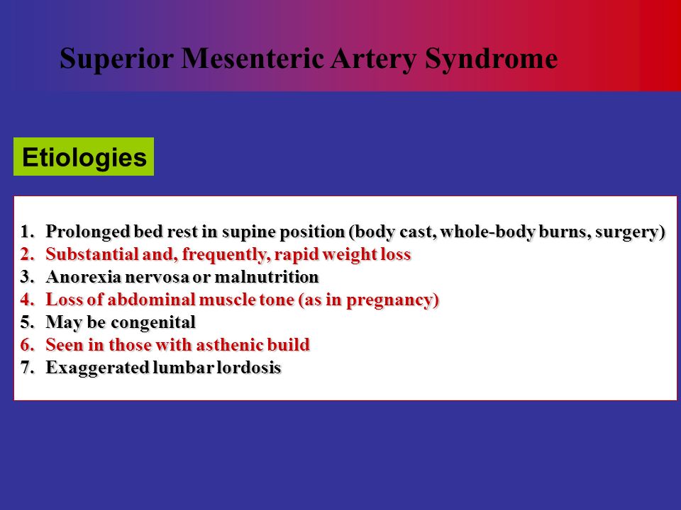 Superior mesenteric artery syndrome adalah