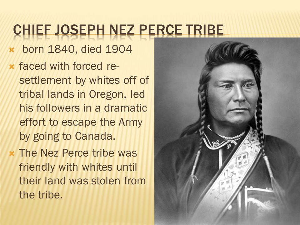 Chief Joseph Nez Perce Tribe