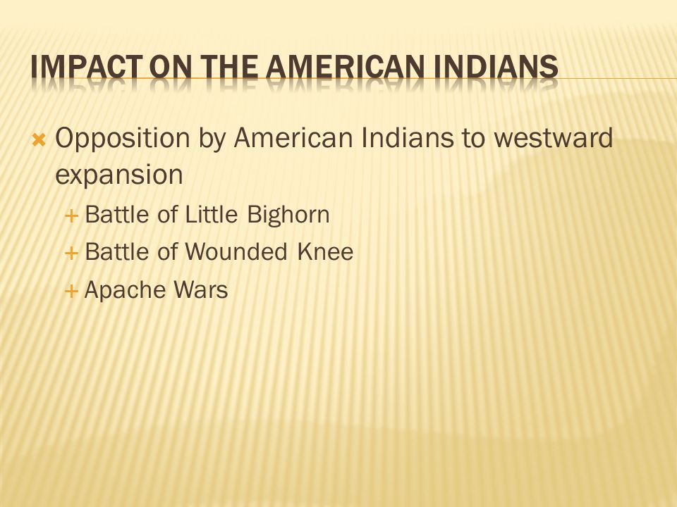 Impact on the American Indians