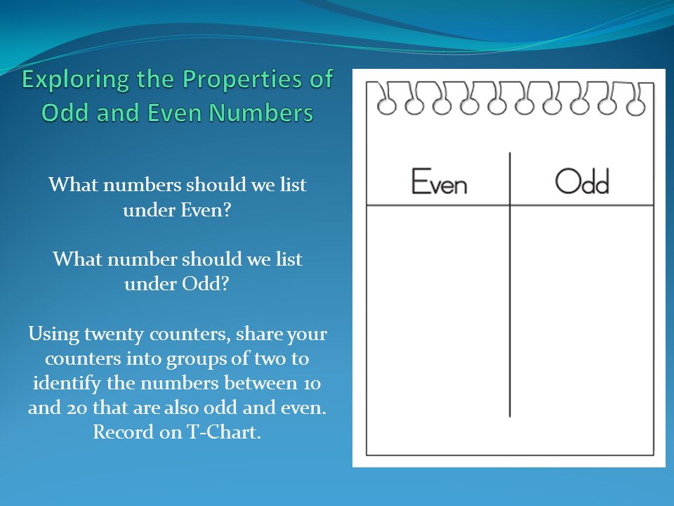 Odd And Even Numbers Chart