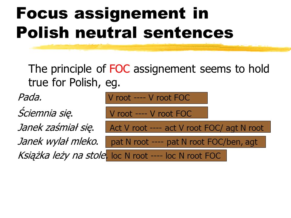 Focus assignement in Polish neutral sentences