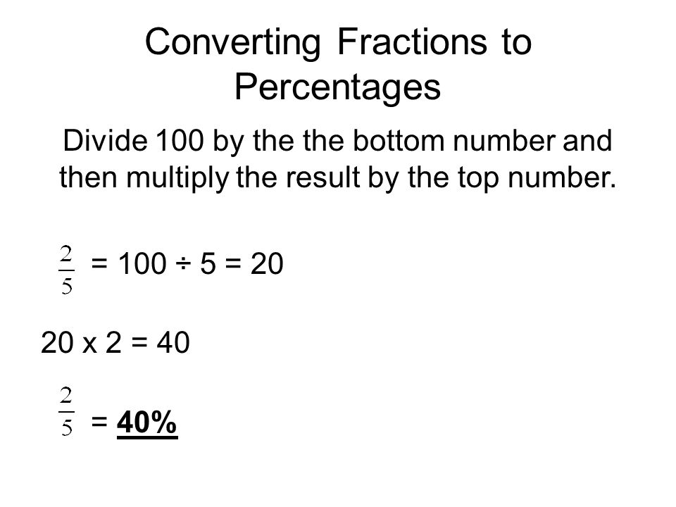 Converting Fractions to Percentages