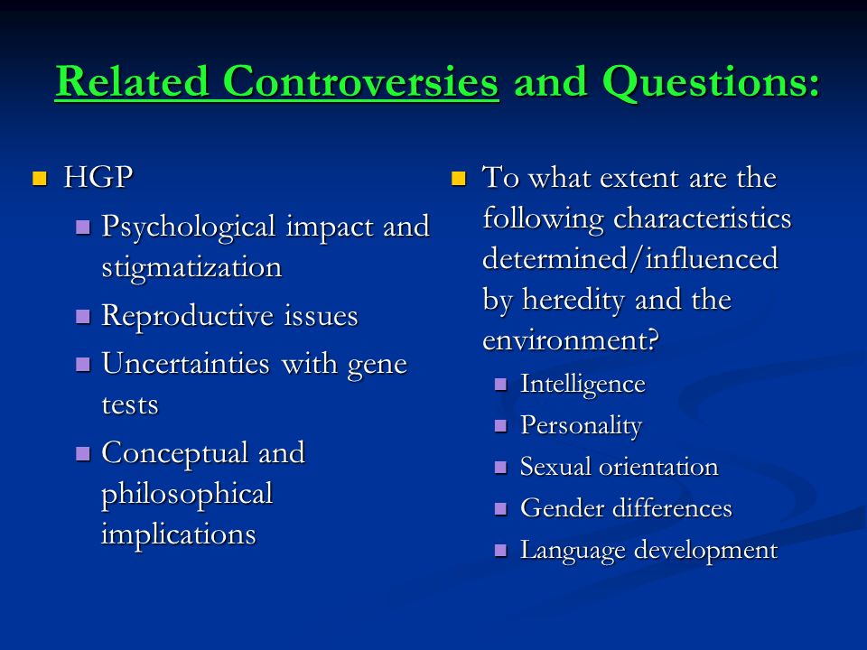Related Controversies and Questions:
