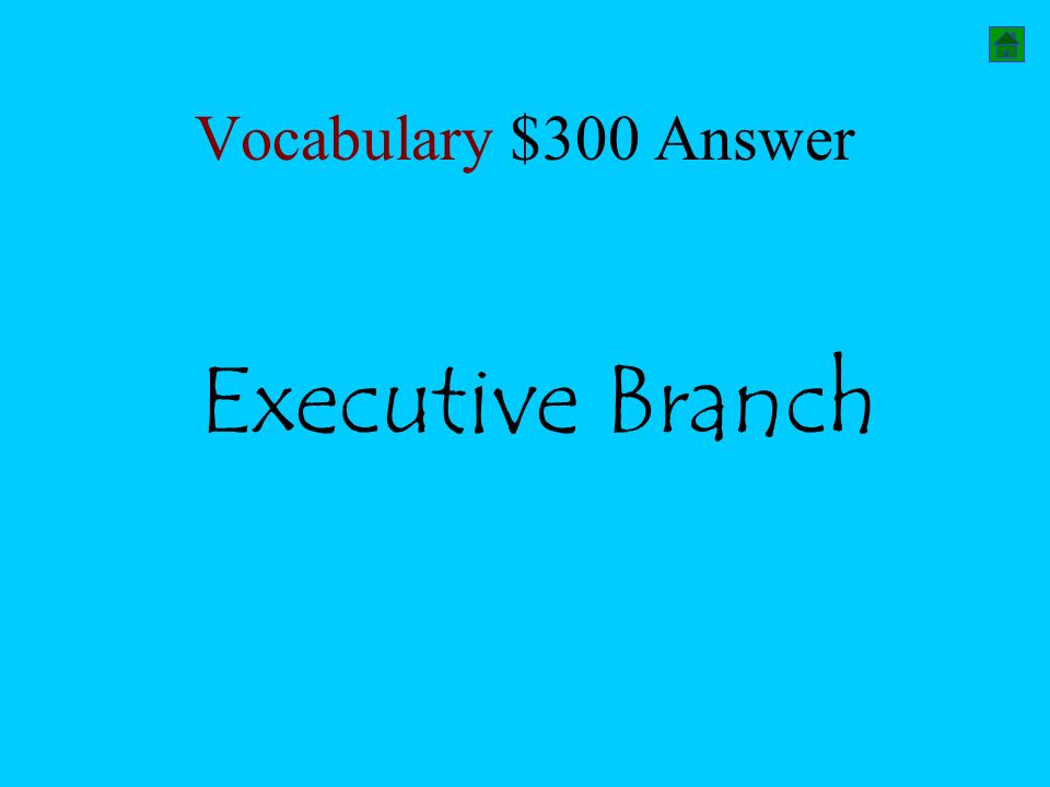 Vocabulary $300 Answer Executive Branch