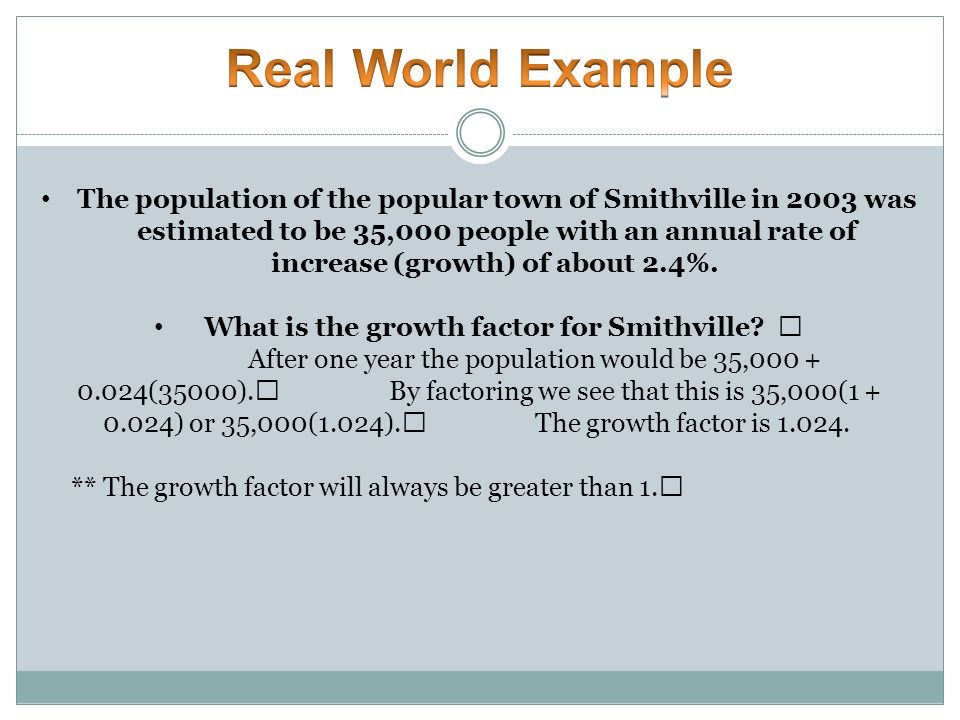What is the growth factor for Smithville