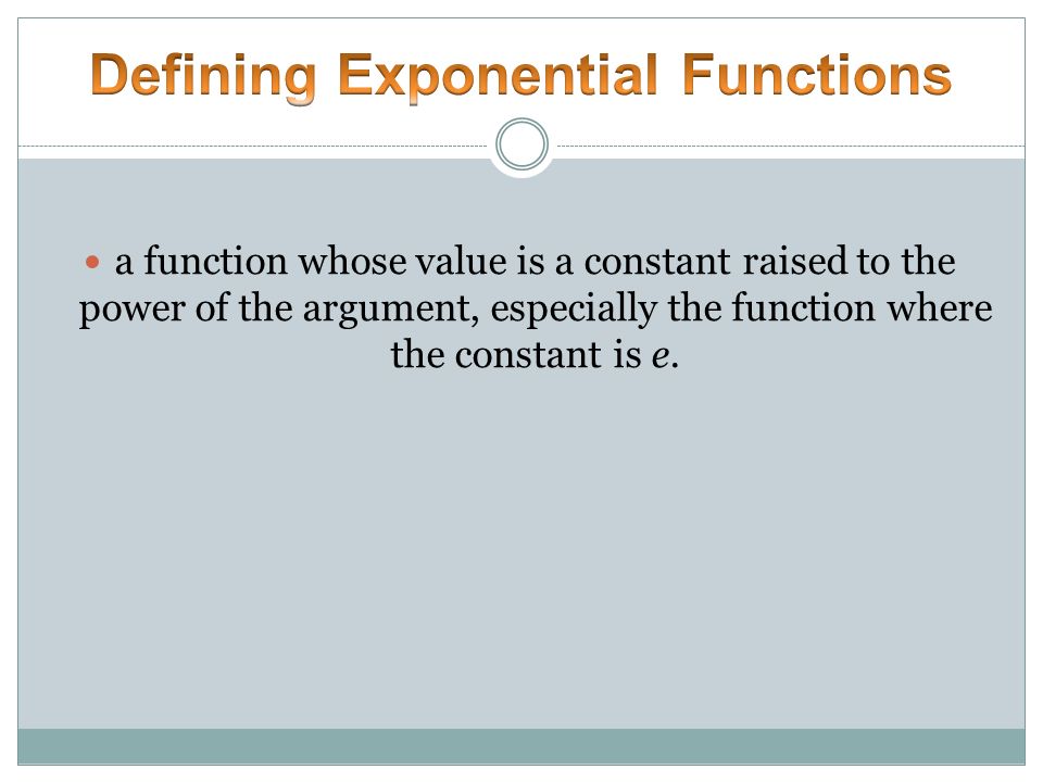 Defining Exponential Functions