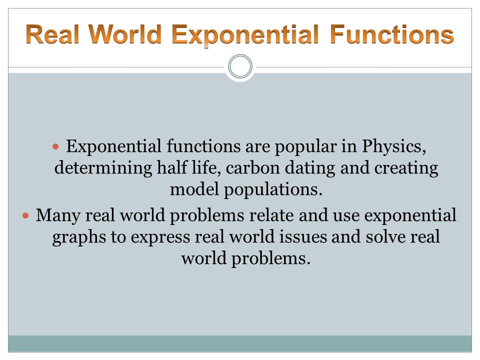 Real World Exponential Functions