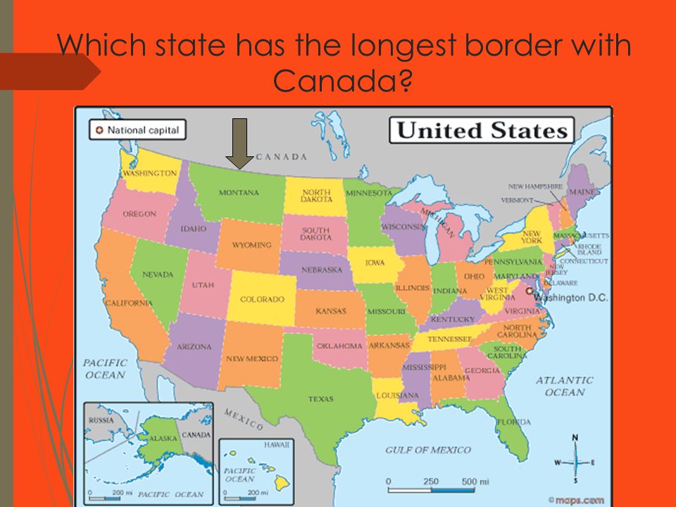 Which state has the longest border with Canada