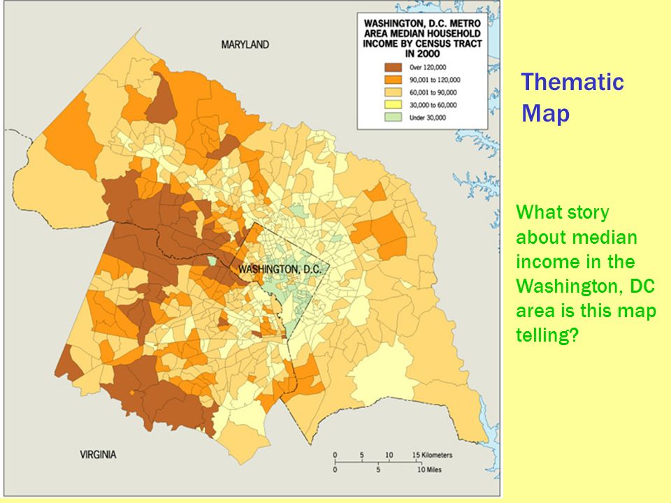 Thematic Map What story about median income in the Washington, DC area is this map telling