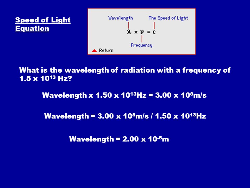 Speed of Light Equation