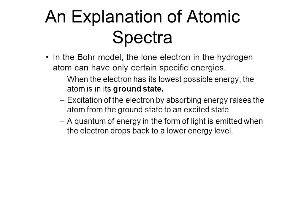 An Explanation of Atomic Spectra