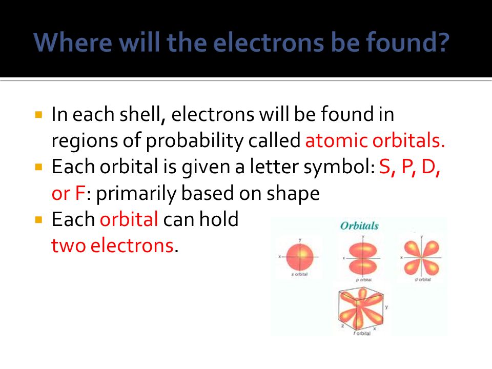 Where will the electrons be found