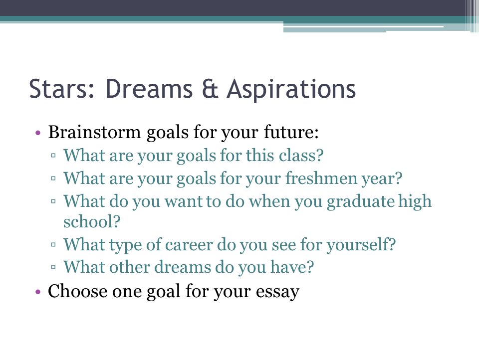 goals and aspirations essay examples