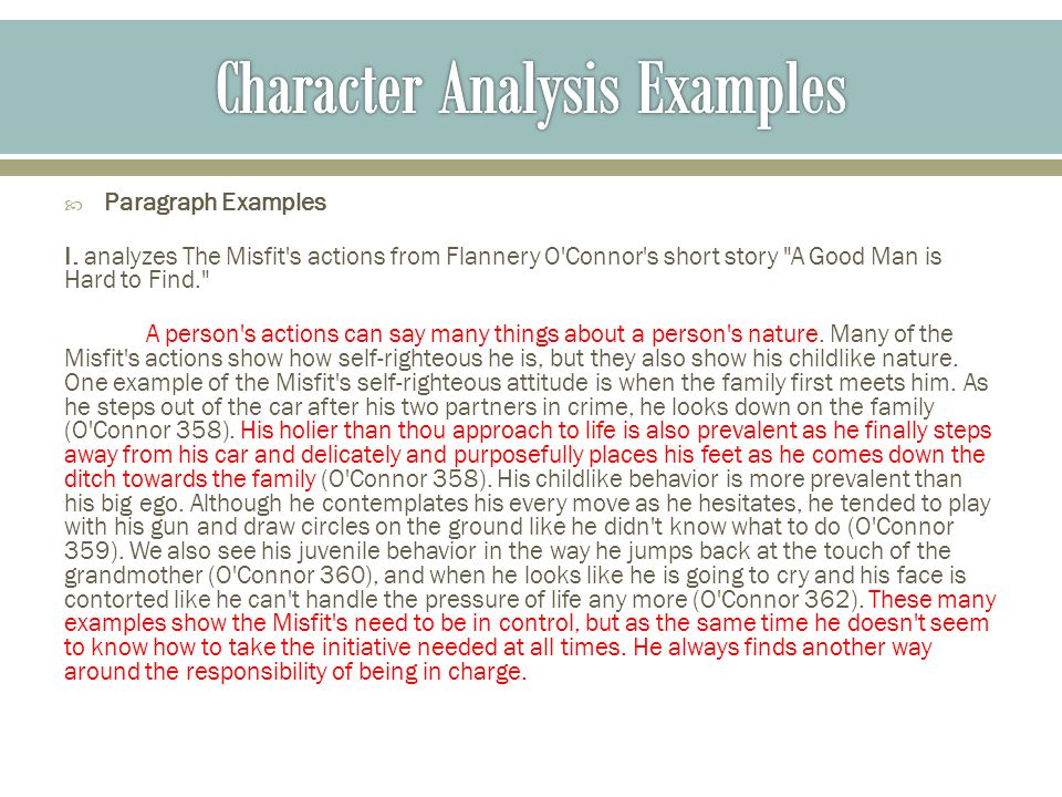 what is a character analysis