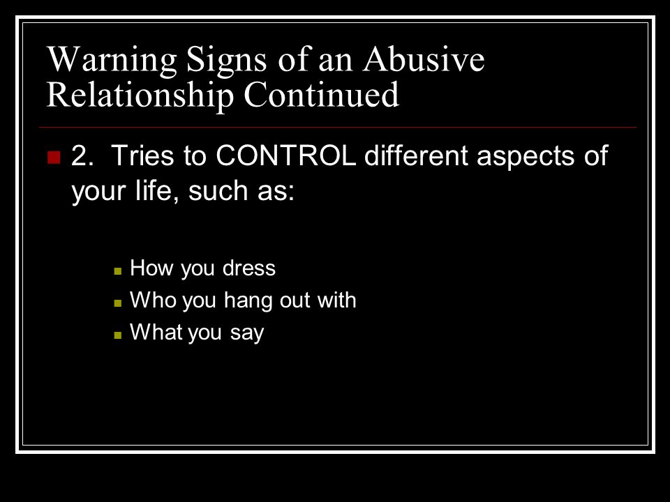 Men abusive signs of What are
