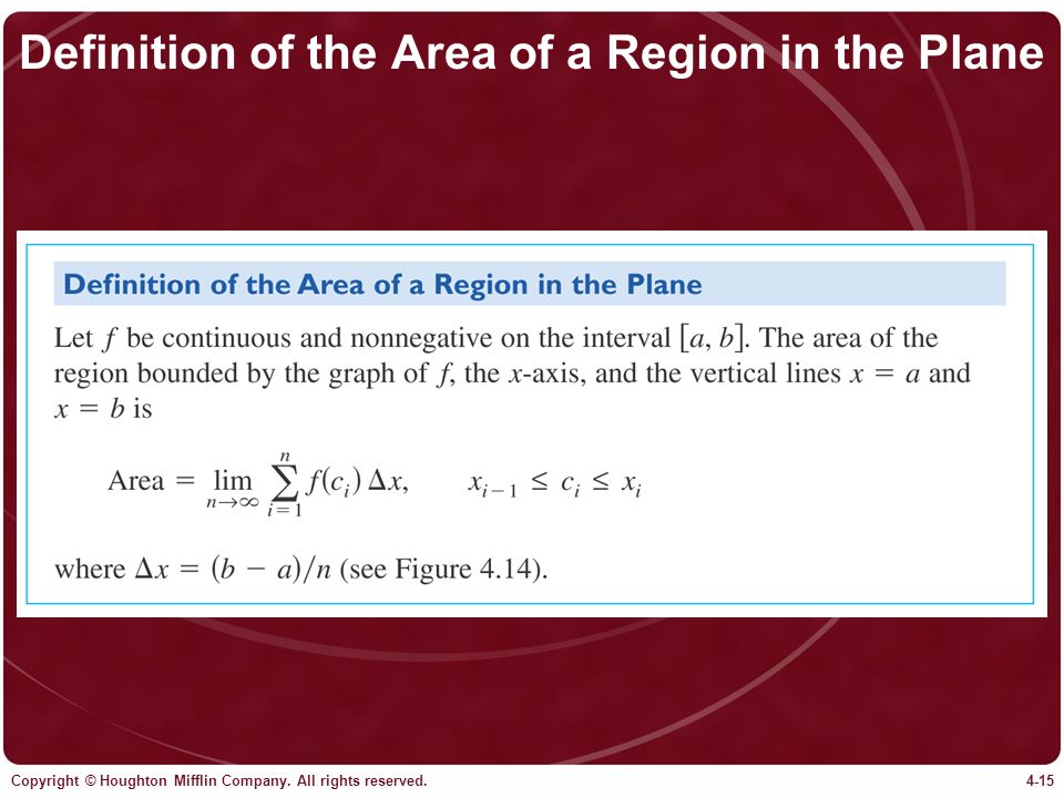 Definition of the Area of a Region in the Plane