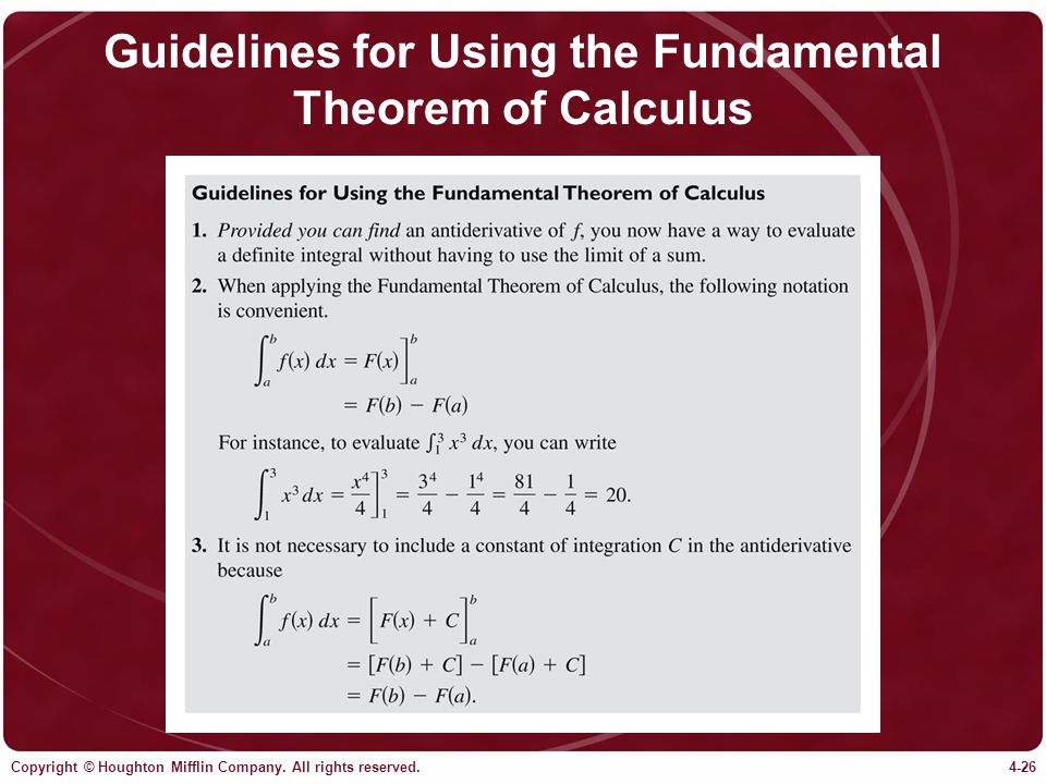 Guidelines for Using the Fundamental Theorem of Calculus