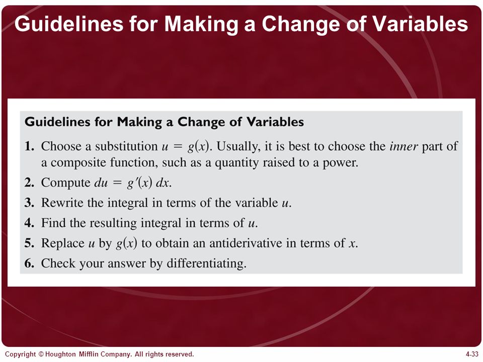 Guidelines for Making a Change of Variables