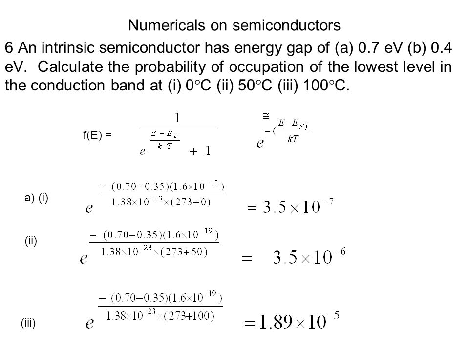 Numericals on semiconductors - ppt video online download