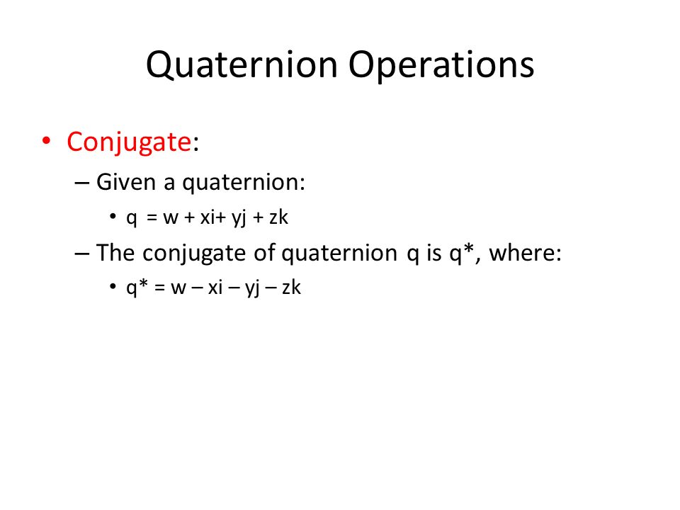 Quaternion Operations
