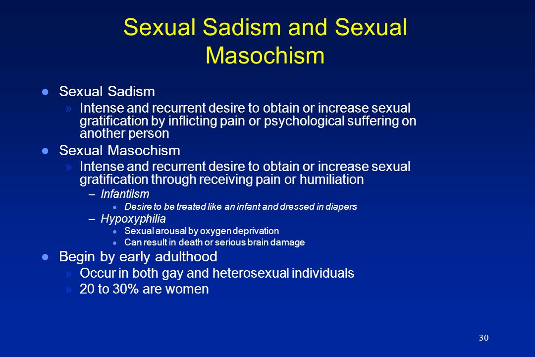 Sexual Sadism and Sexual Masochism