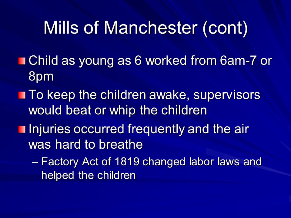 Mills of Manchester (cont)