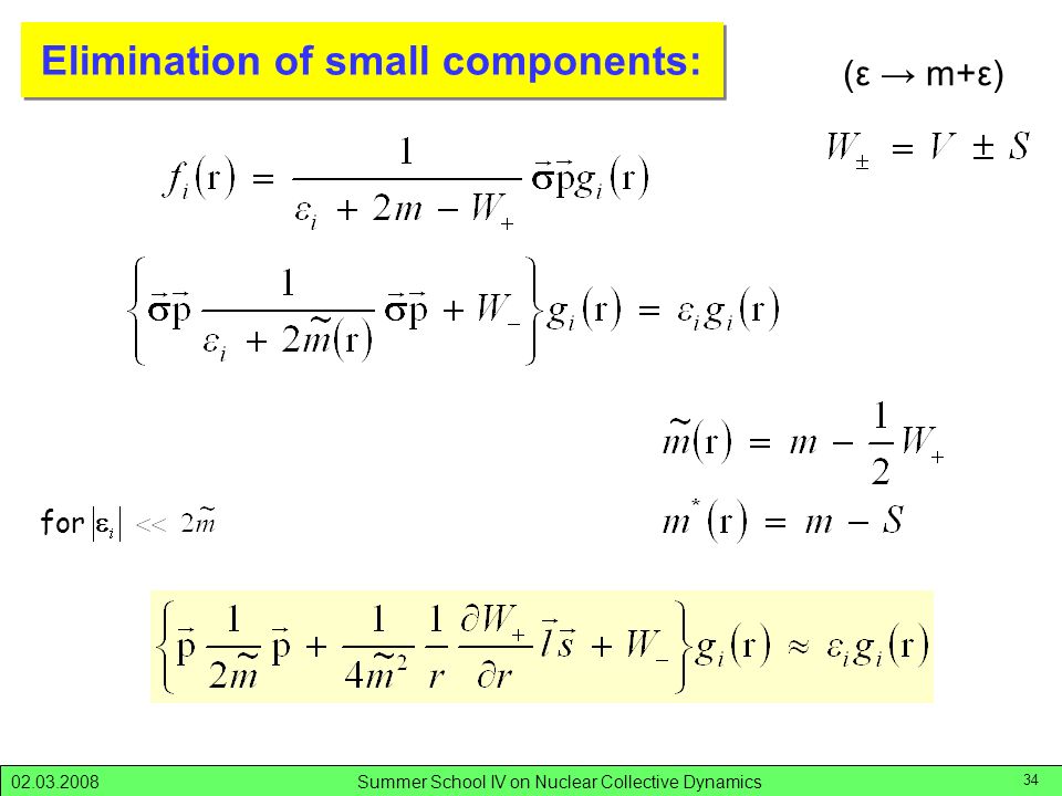 Elimination of small components: