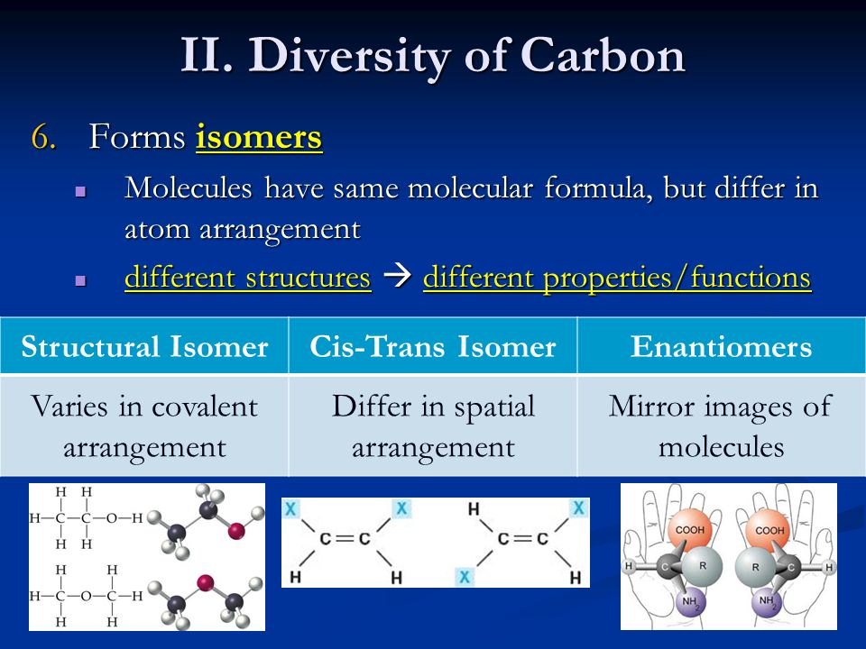 II. Diversity of Carbon Forms isomers