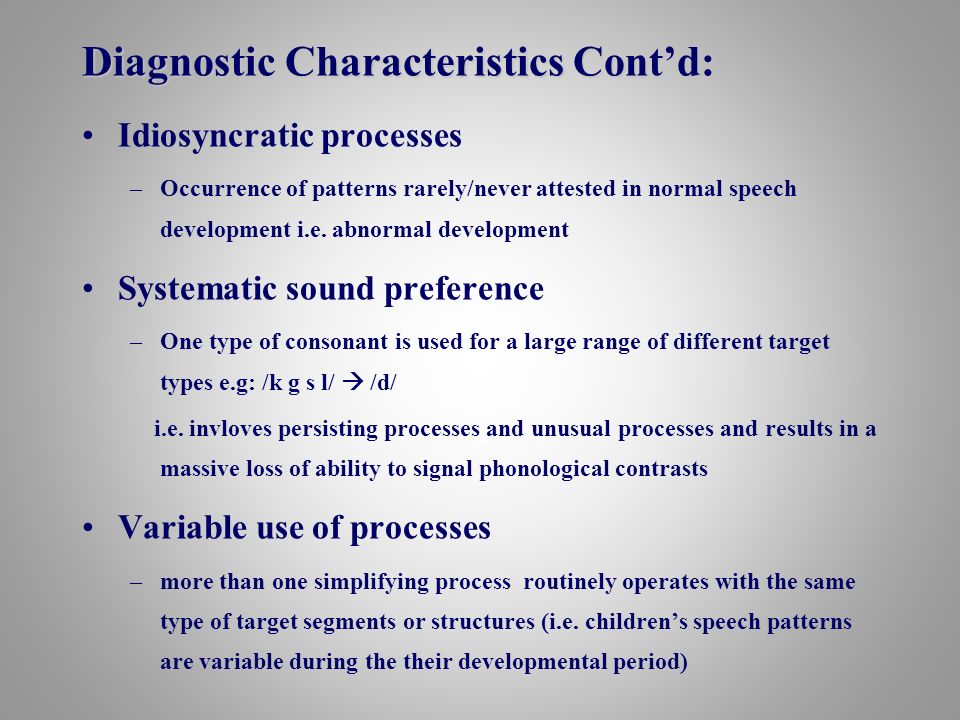 Idiosyncratic Phonological Processes Chart