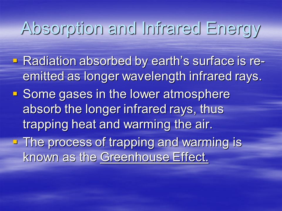Absorption and Infrared Energy