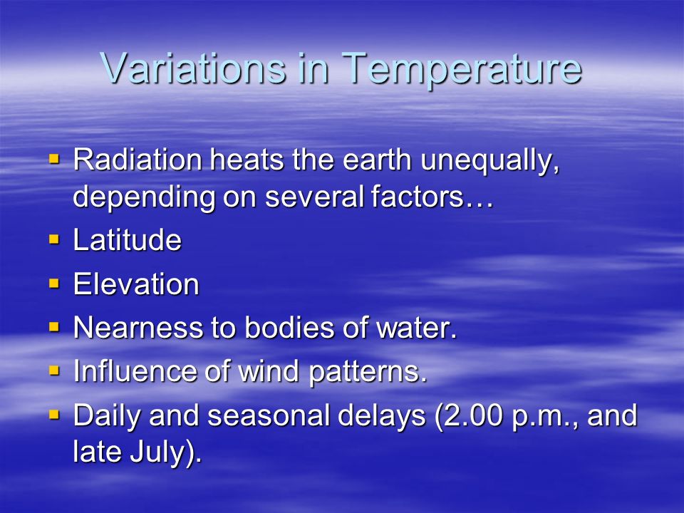 Variations in Temperature