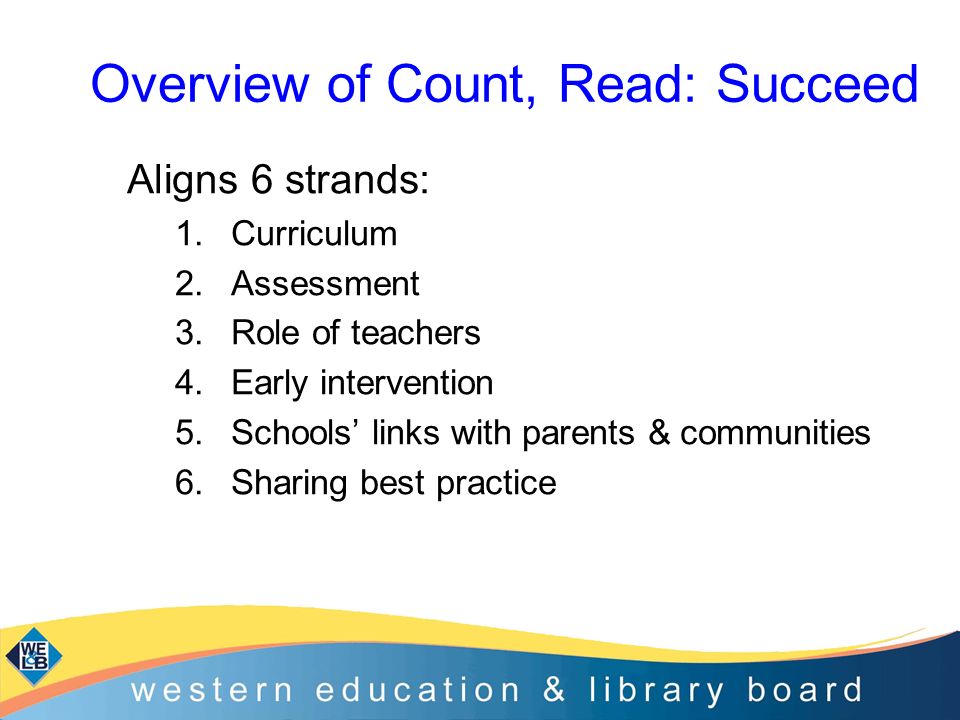 Overview of Count, Read: Succeed