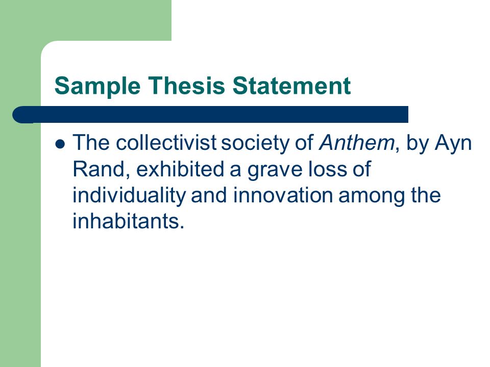 Sample Thesis Statement
