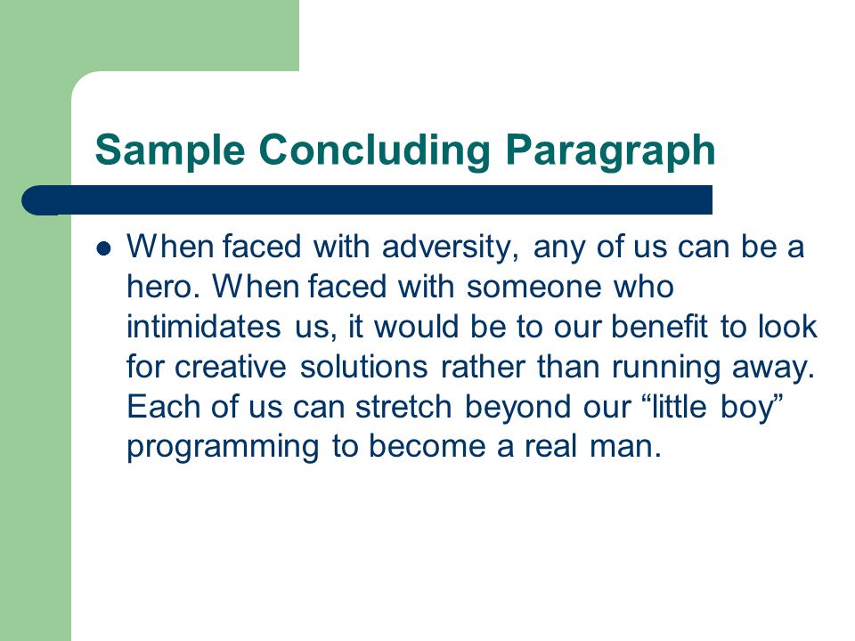 Sample Concluding Paragraph
