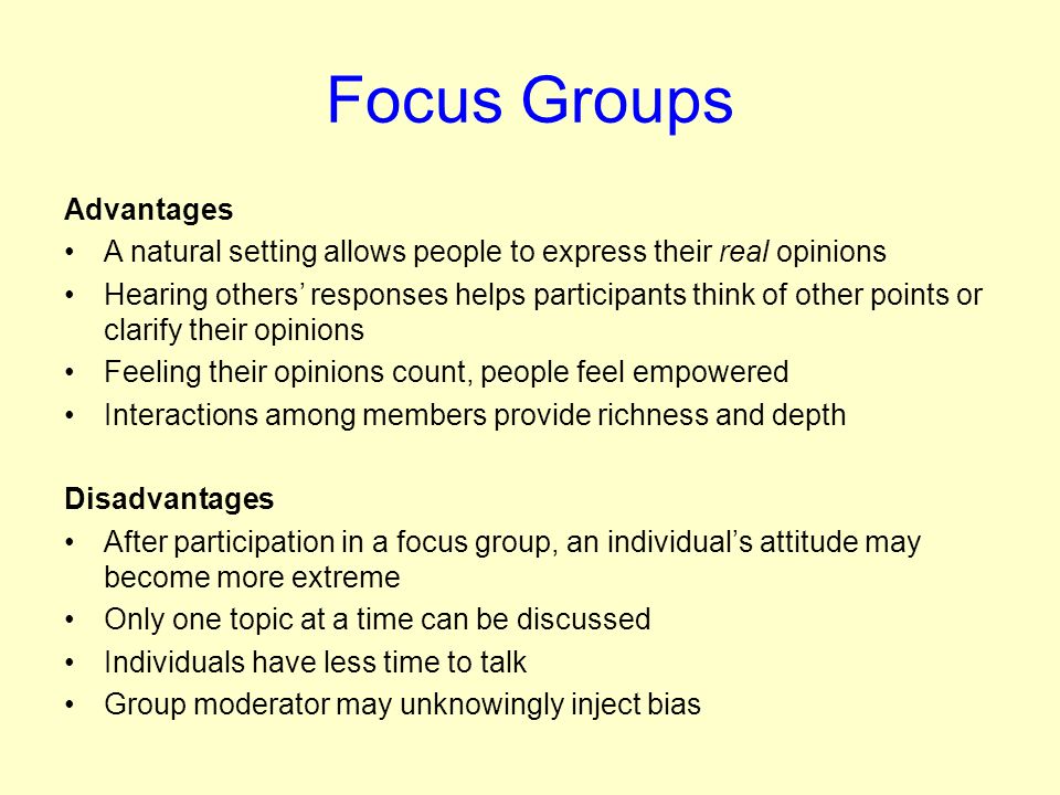 What is a focus group and what are the benefits of focus groups?