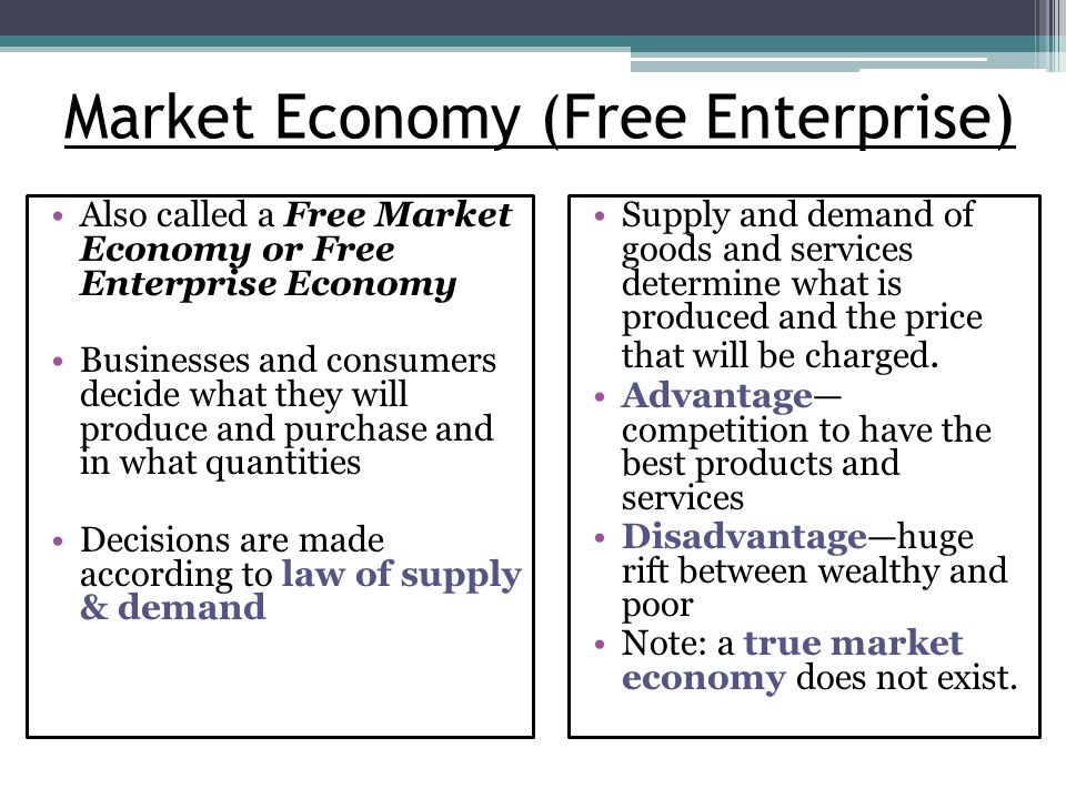 Market Economy (Free Enterprise)