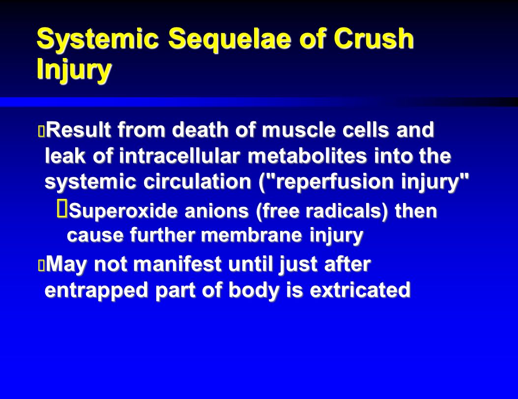 Systemic Sequelae of Crush Injury
