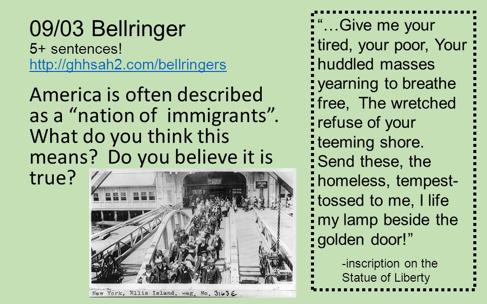 09/03 Bellringer 5+ sentences!