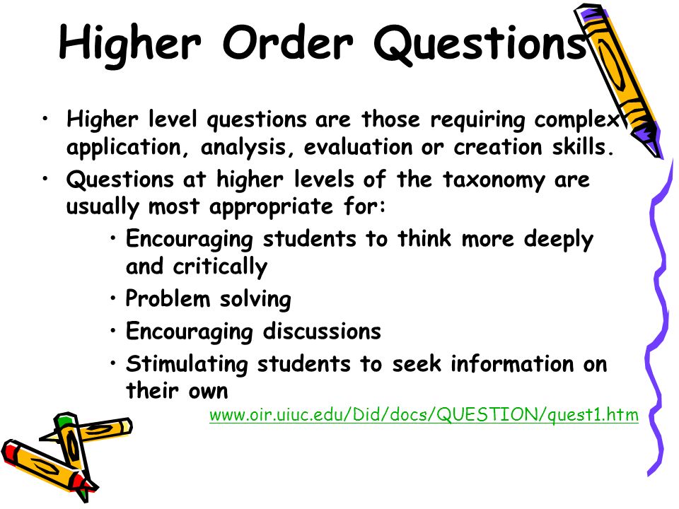 Higher Order Questions