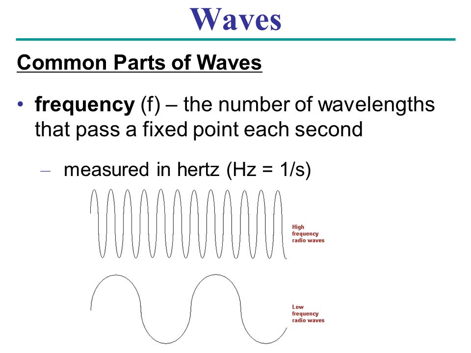 Waves Common Parts of Waves