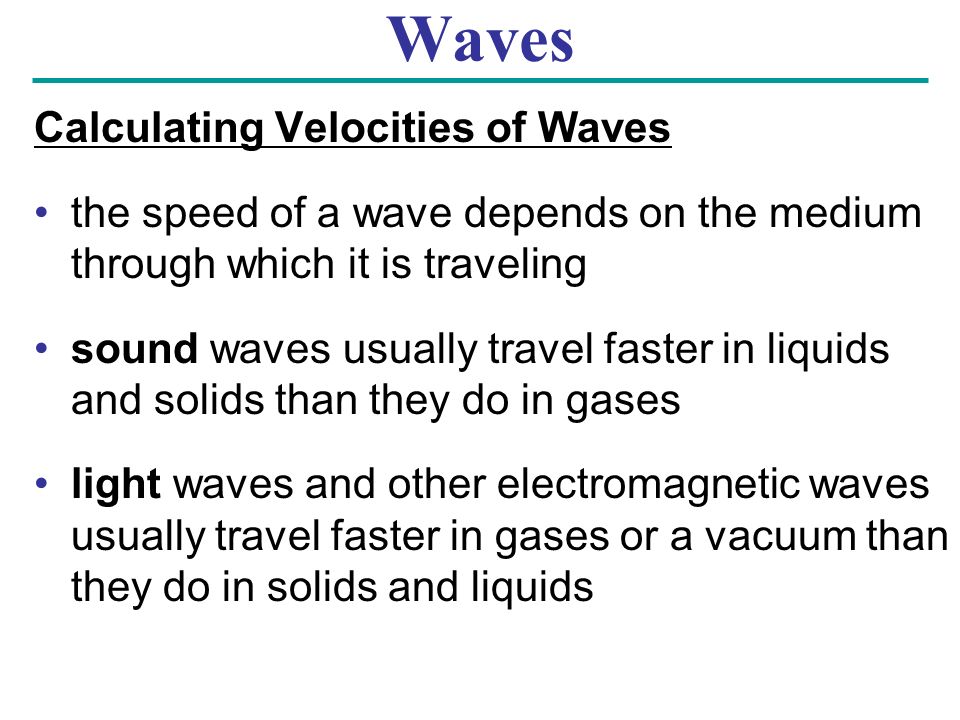 Waves Calculating Velocities of Waves