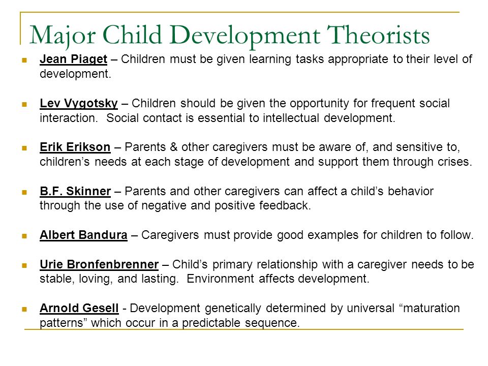 Child Development Theories Comparison Chart