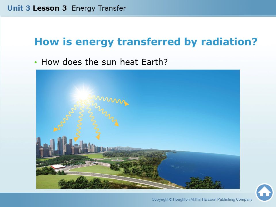 How is energy transferred by radiation