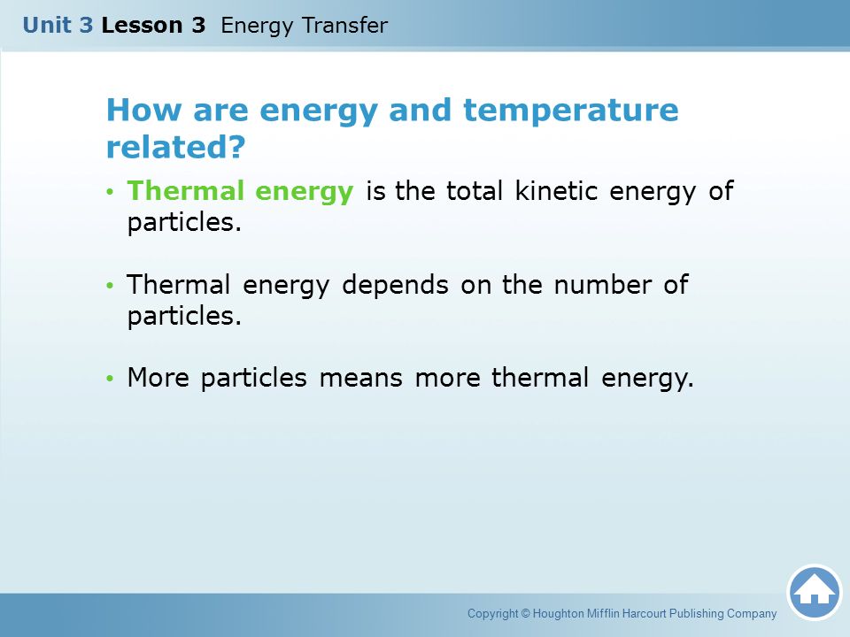 How are energy and temperature related