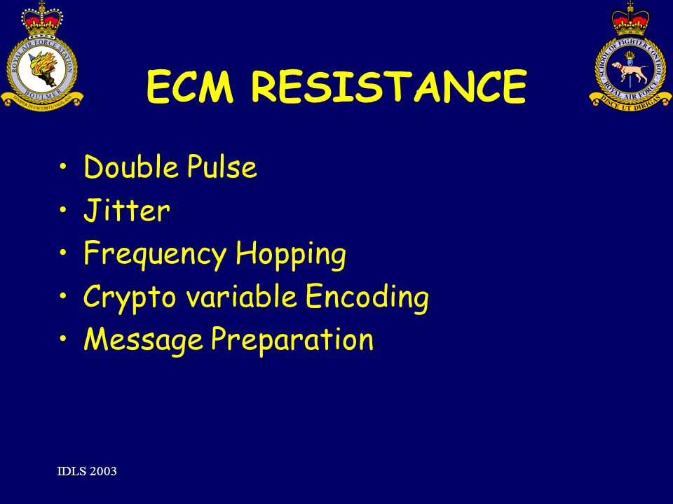 ECM RESISTANCE Double Pulse Jitter Frequency Hopping