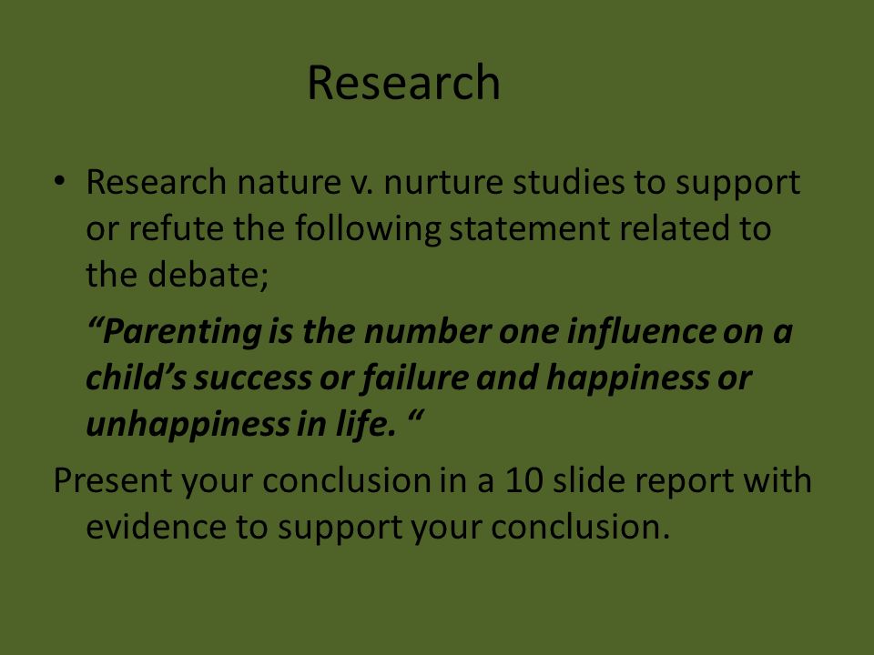 nature vs nurture studies