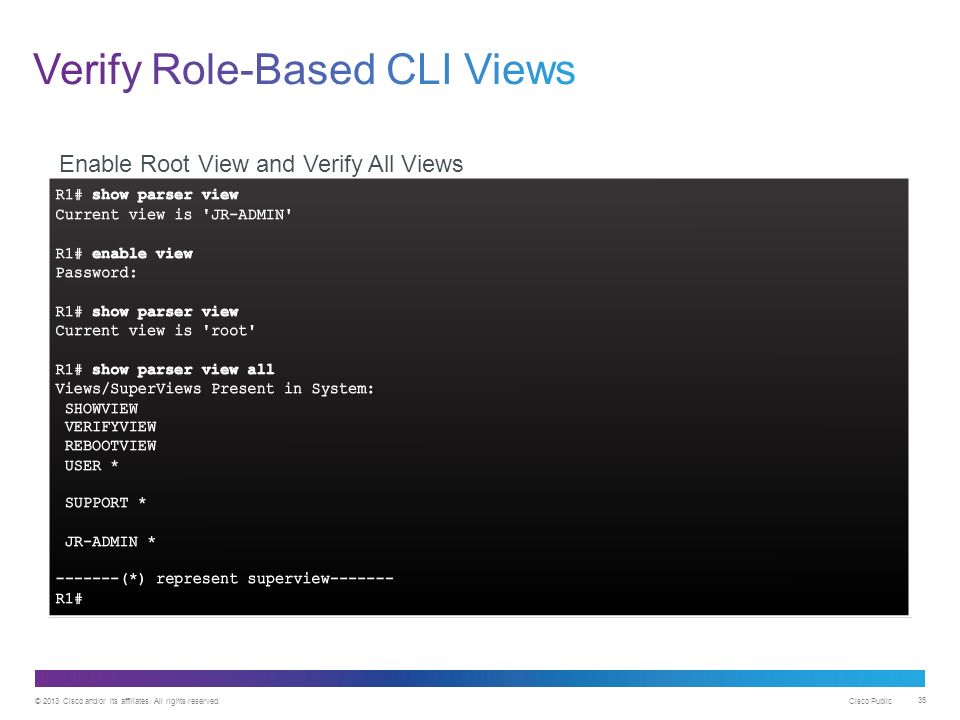 Verify Role-Based CLI Views