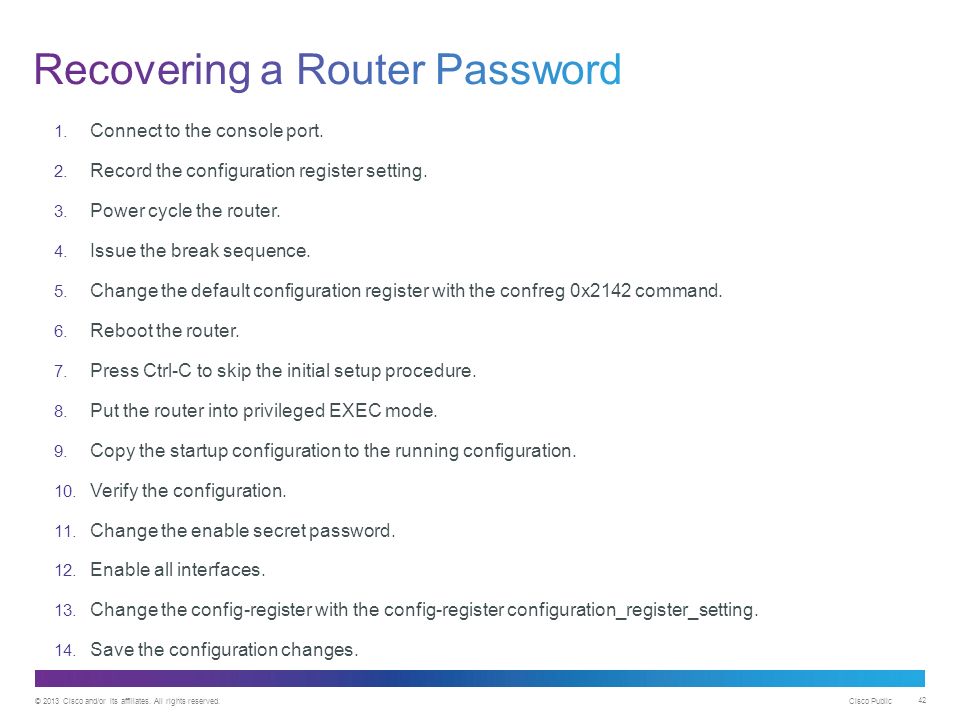 Recovering a Router Password
